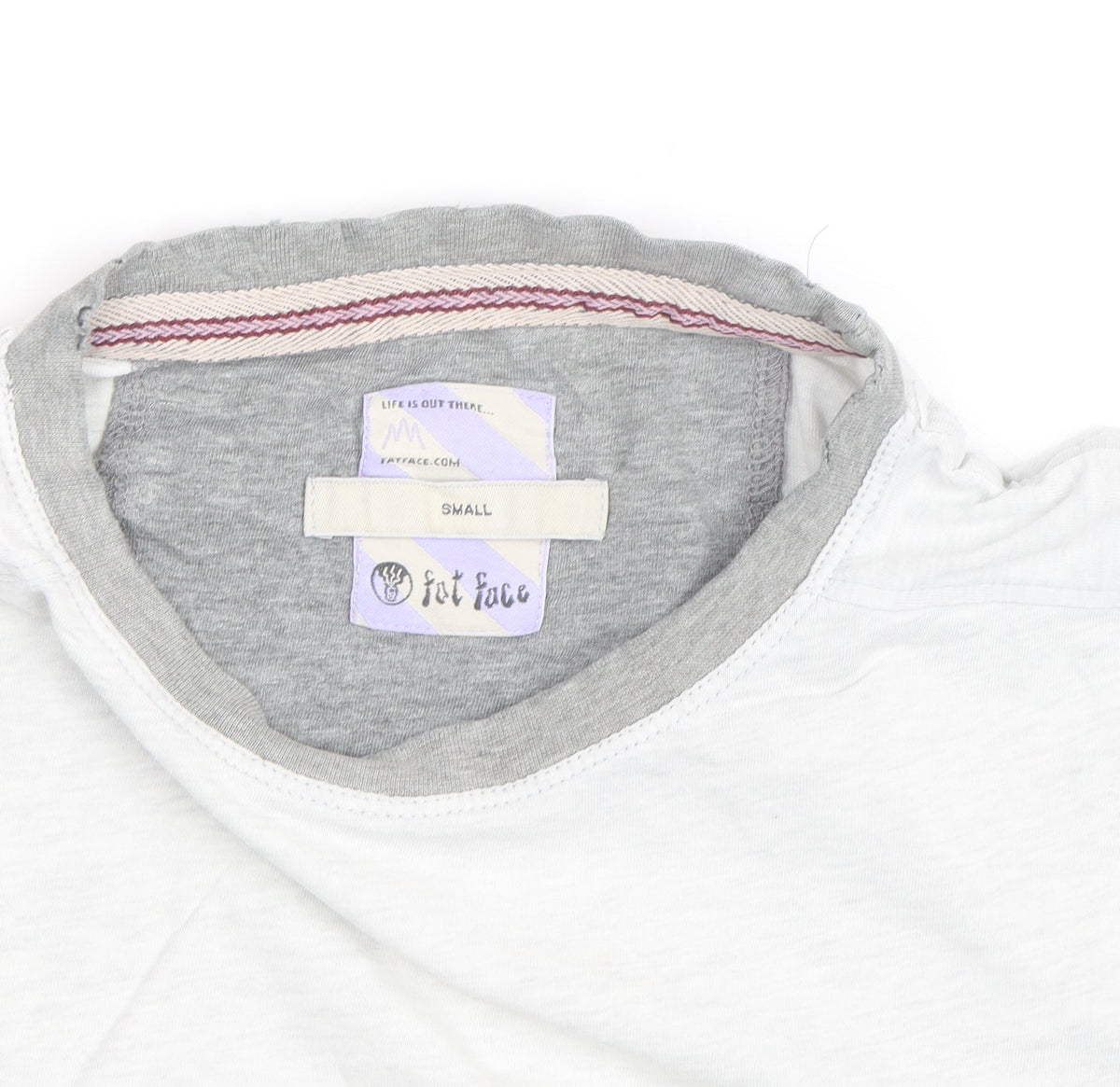 FatFace Men's White Graphic Print Cotton T-Shirt Size Small