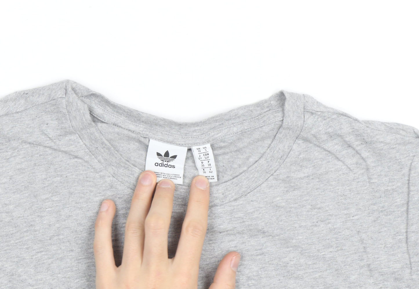 Adidas Women’s Grey Cropped T-Shirt Size 10 Casual Sports Style