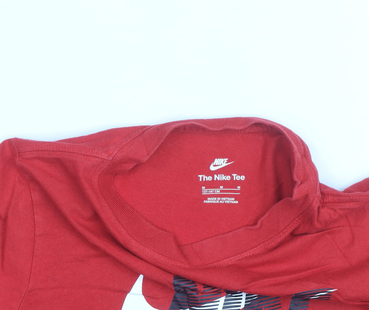 Nike Boys Red Graphic Logo Sports T-Shirt Size 10-11 Years