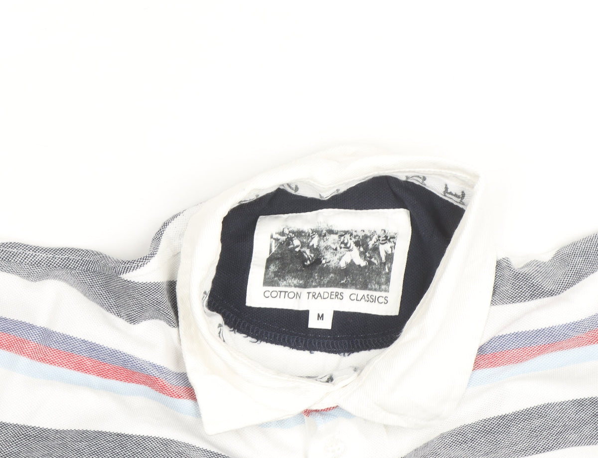 Cotton Traders Men’s Multicoloured Striped Polo Shirt Size M