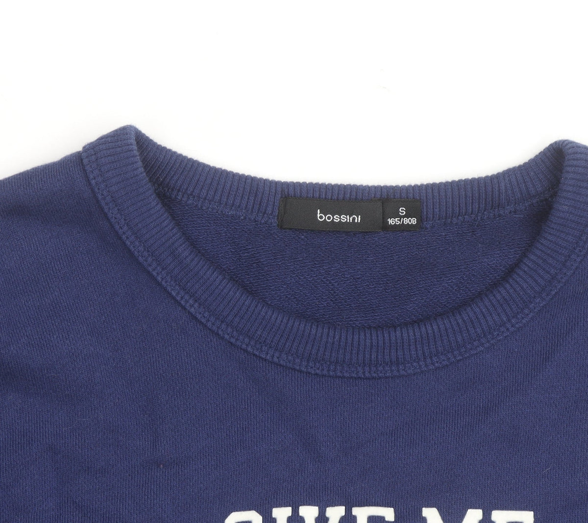 Bossini Men's Blue Graphic Print Pullover Sweatshirt XS