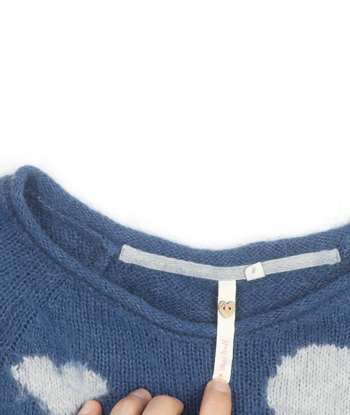 Holly Willoughby Women’s Blue Heart Knit Pullover Jumper Size 8