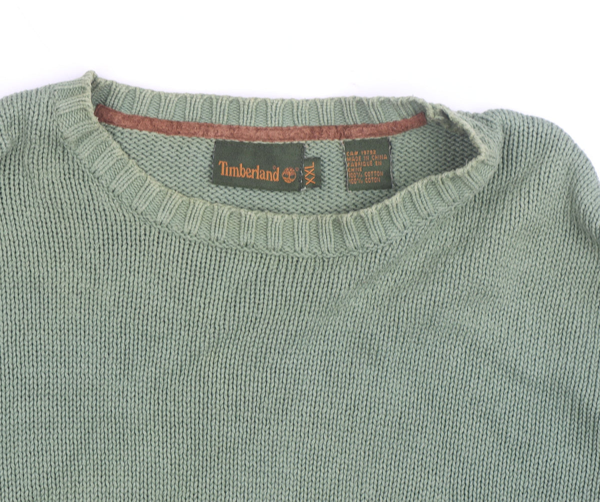 Timberland Men’s Green Cotton Crew Neck Jumper 2XL Pullover