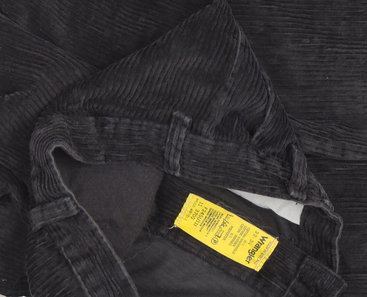 Wrangler Mens Black Corduroy Straight Jeans Size 32x31 Classic Fit