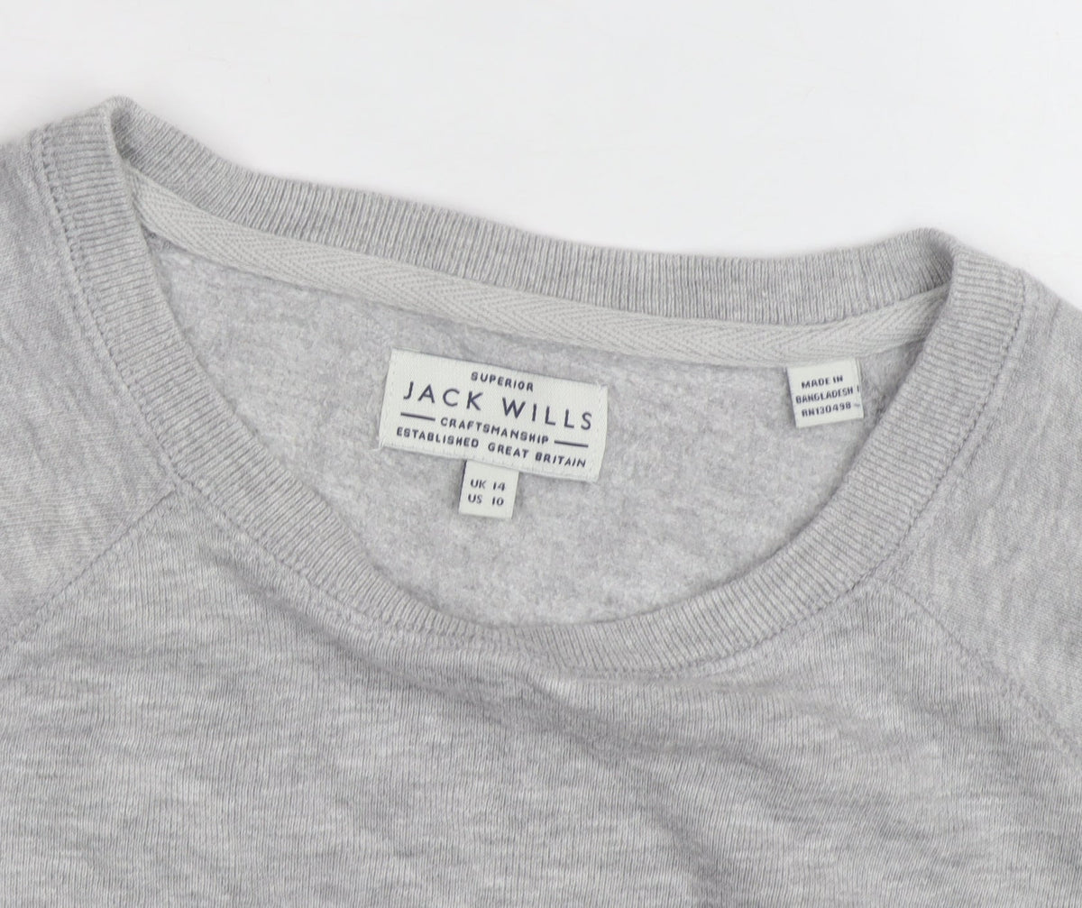 Jack Wills Women's Grey Crew Neck Sweatshirt Size 14