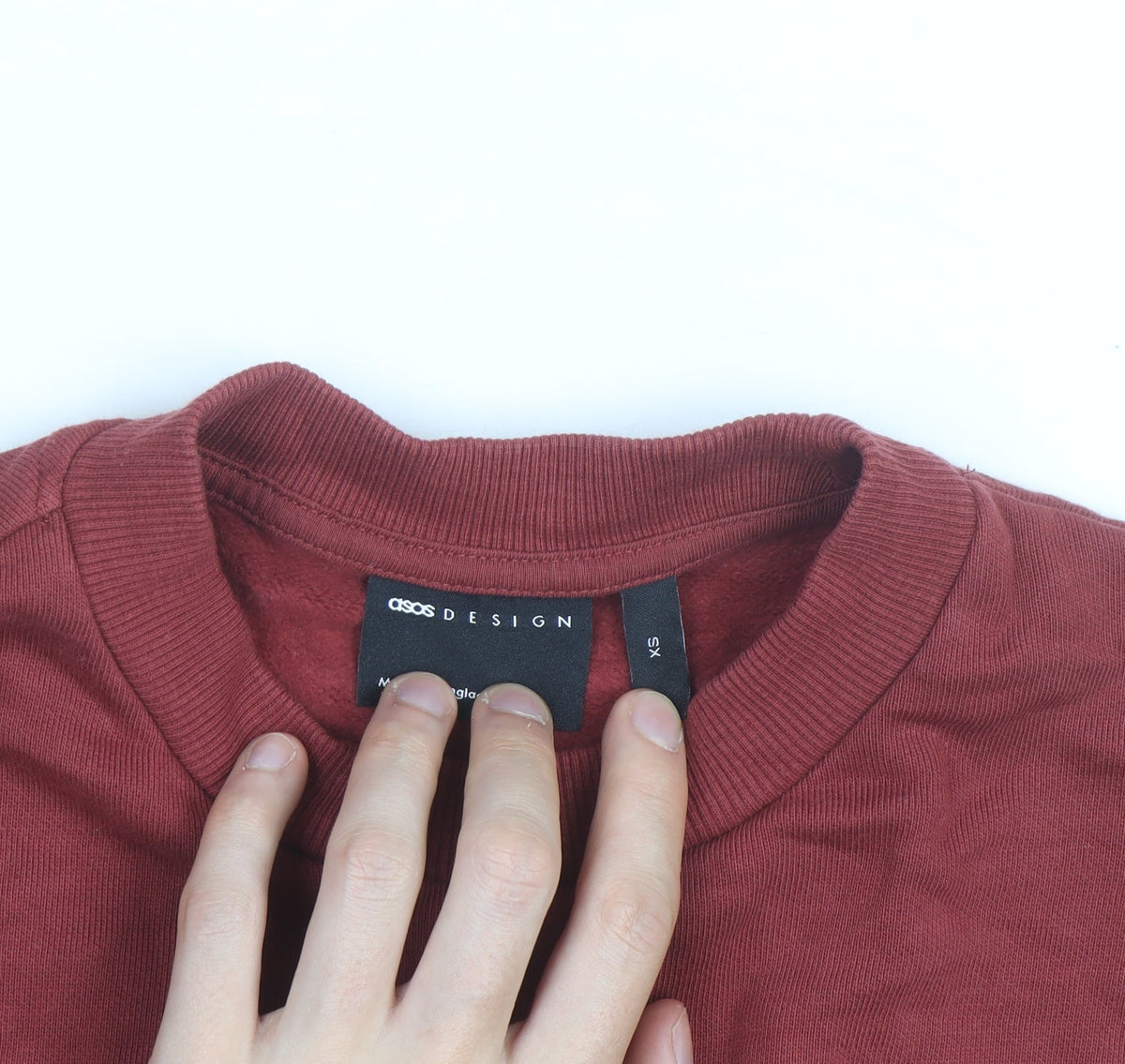 ASOS DESIGN Men's Red Graphic Pullover Sweatshirt XS Crew Neck