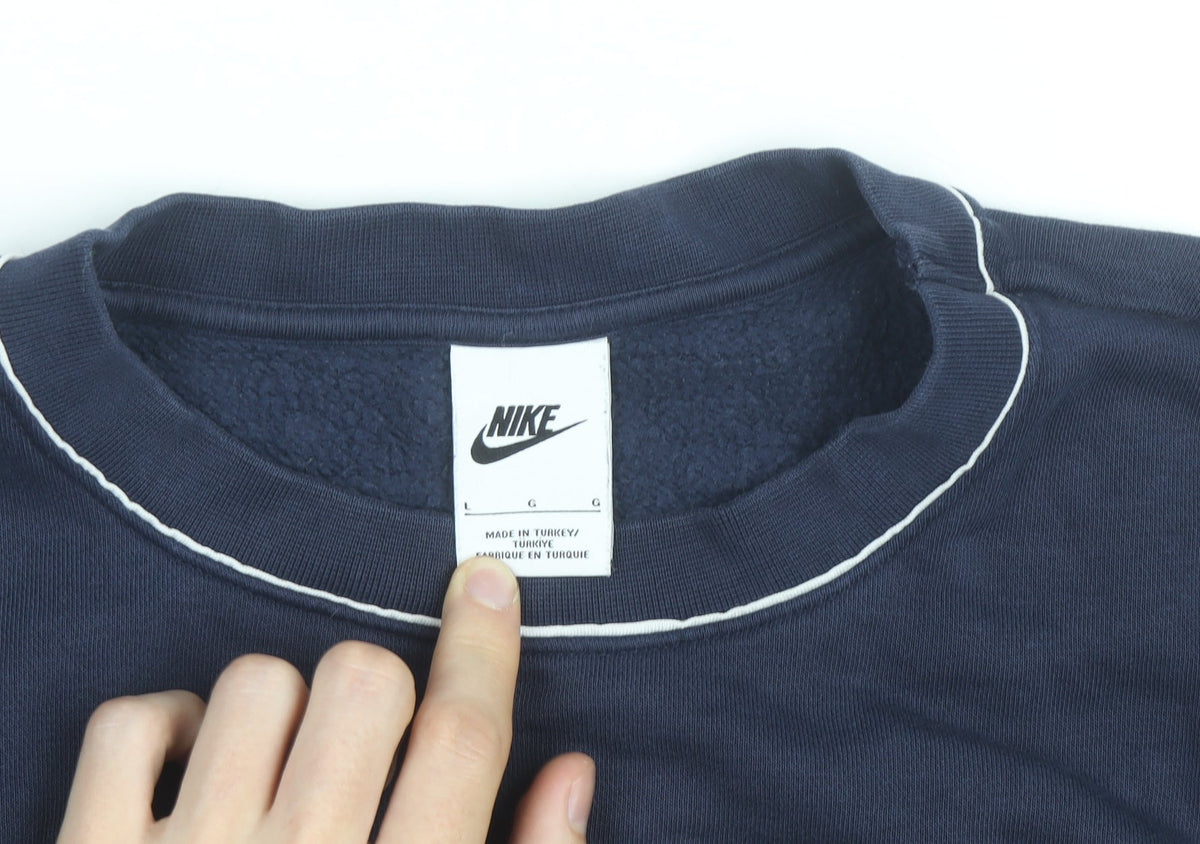 Nike Men's Blue L Pullover Sweatshirt Crew Neck Sports Fleece