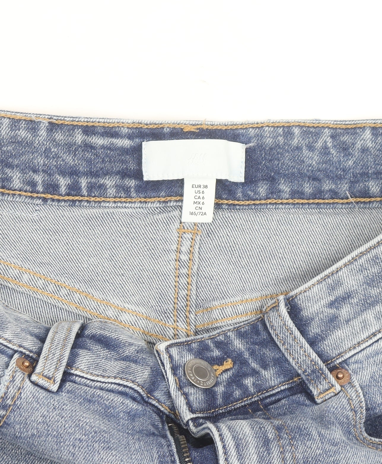 H&M Women’s Blue High-Rise Cut-Off Denim Shorts Size 10