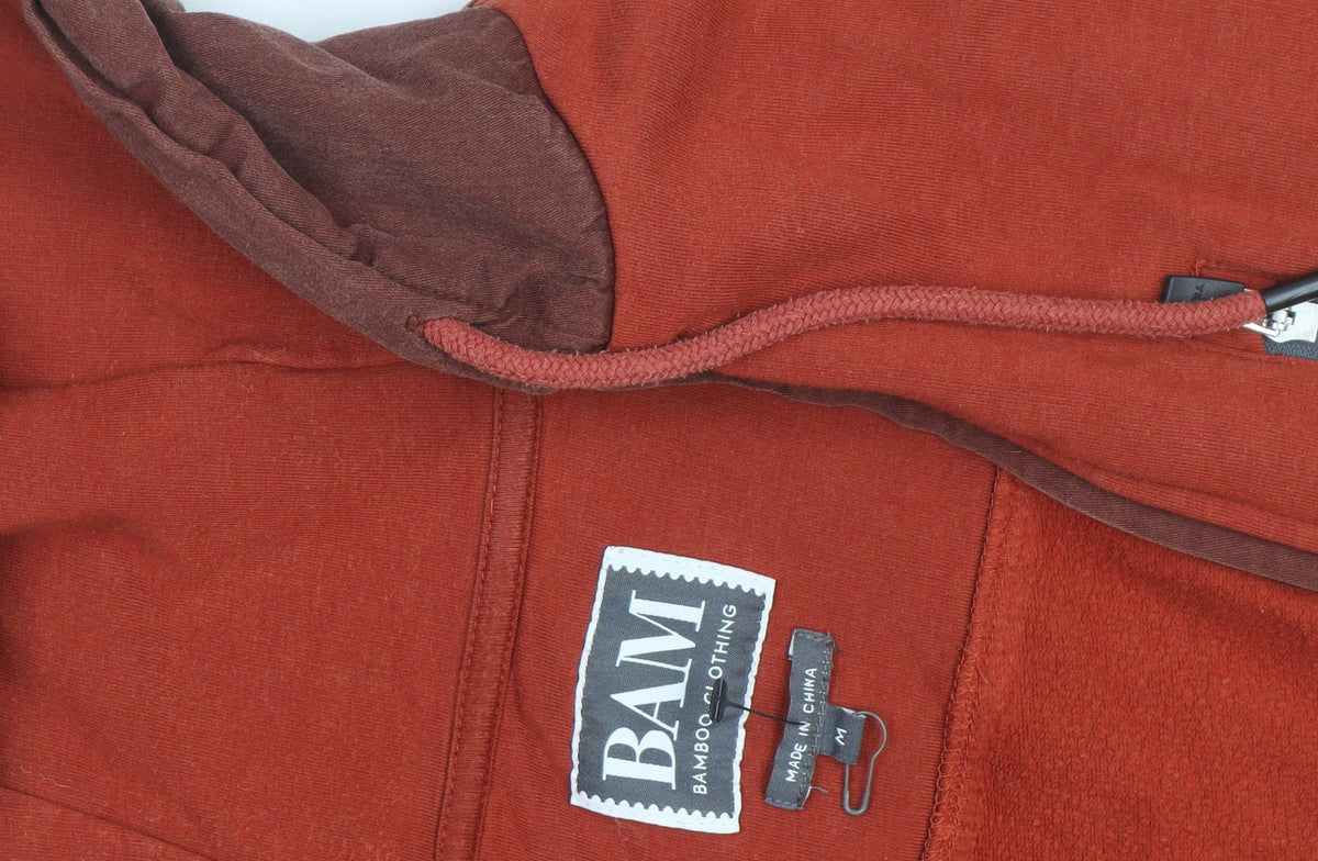 BAM Men’s Brown Half Zip Bamboo Hoodie Size M Regular Fit