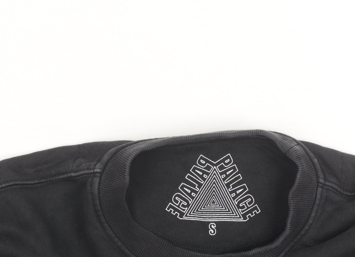 Palace Men’s Black Small Crew Neck Cotton Pullover Sweatshirt