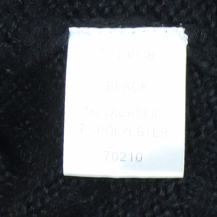 Cotton Traders Women's Black Acrylic Knit Crew Neck Jumper Size 14/16