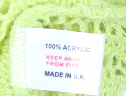 Stock Shop Women's Yellow Open Knit Cardigan S Acrylic