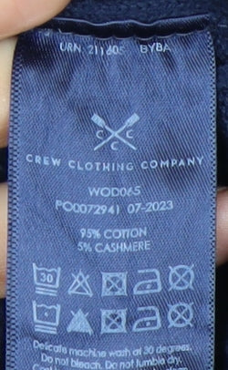 Crew Clothing Women Blue Size 14 V-Neck Cable-Knit Jumper