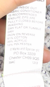 Marks & Spencer Women’s Grey Full Zip Knit Jumper Size 8