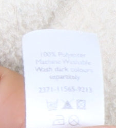 Ethel Austin Women Beige Fleece Full Zip Jacket Size L