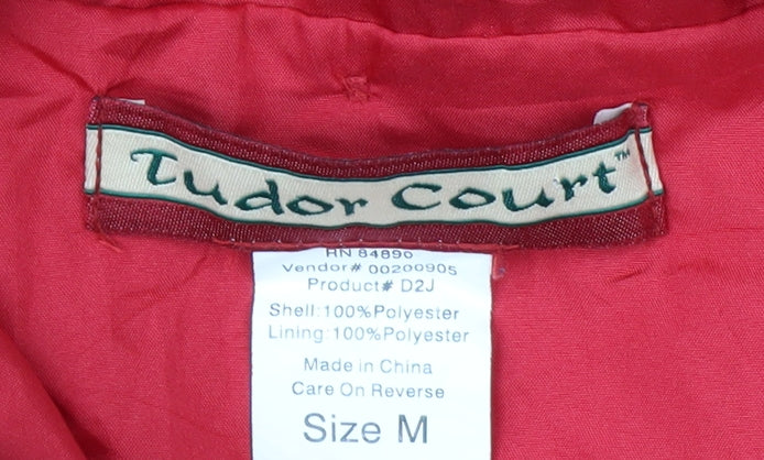 Tudor Court Womens Red Hooded Rain Coat Jacket Size M