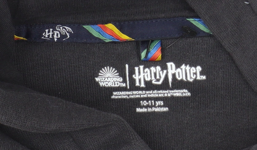 Harry Potter Boys Black Hogwarts Pullover Hoodie 10-11 Years