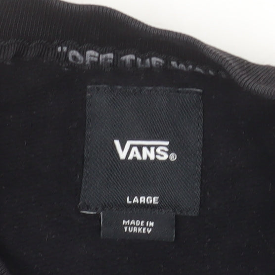 Vans Men’s Black Crew Neck Pullover Sweatshirt Size L Graphic Print