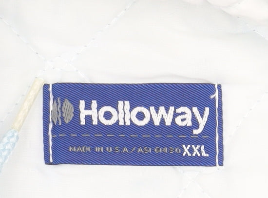 Holloway Men's Blue 2XL Windbreaker Hockey Jacket Hooded Vintage