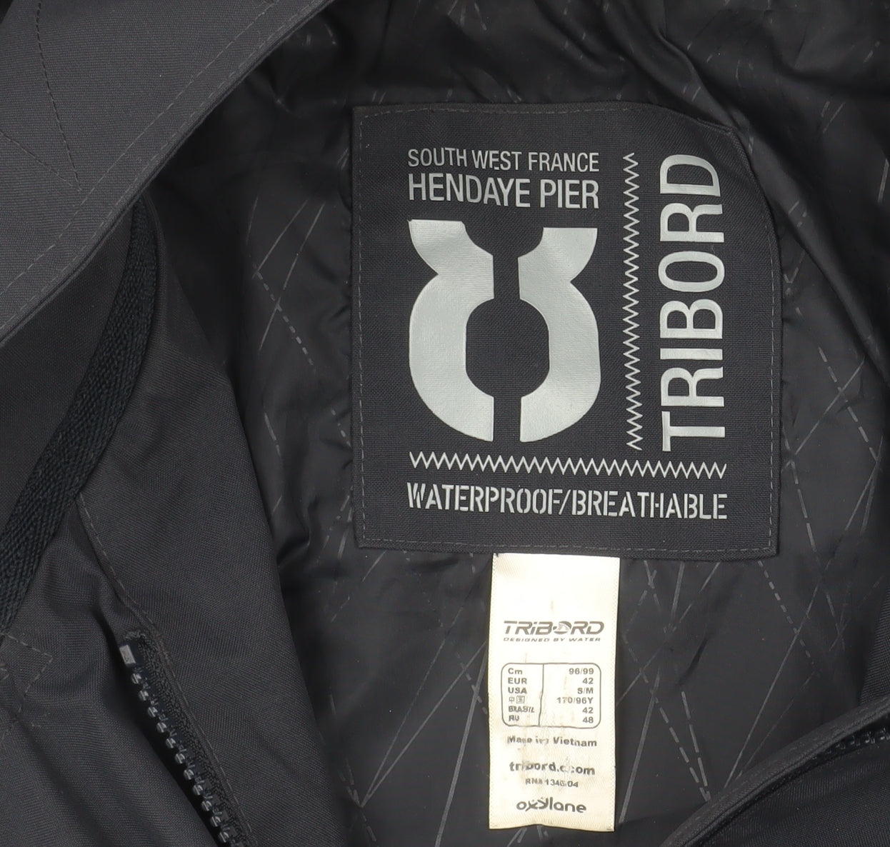 Tribord Women's Black Waterproof Pea Coat Hooded Size 14