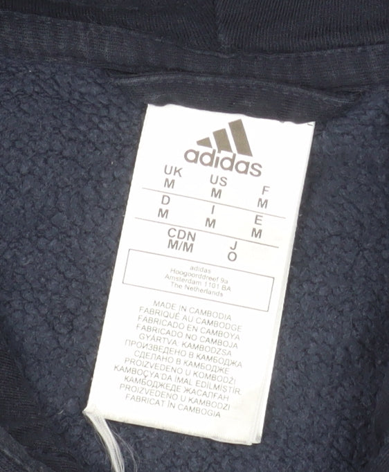 Adidas Men's Blue Full Zip Hoodie M Classic Sports Style