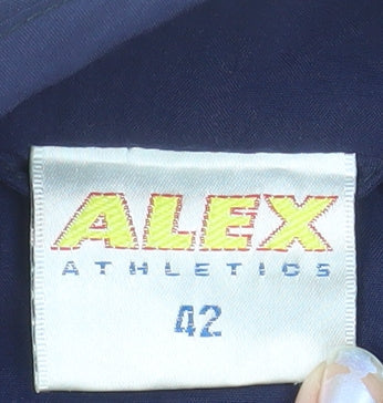Alex Athletics Men's Navy Blue Size 42 Windbreaker Jacket with Zip Pockets