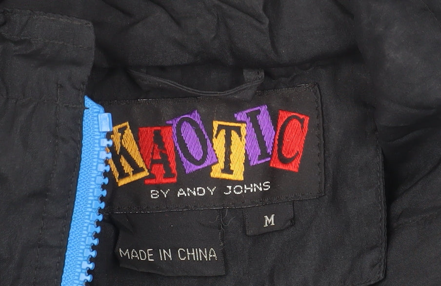 Kaotic by Andy Johns Men's Black M 90s Windbreaker Nylon Jacket