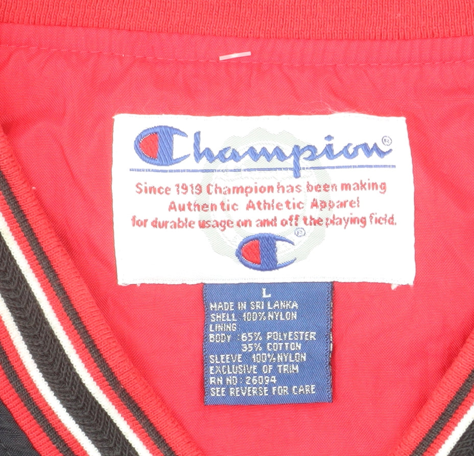 Champion Men's Black L V-Neck Pullover Sweatshirt Quincy Travel Logo