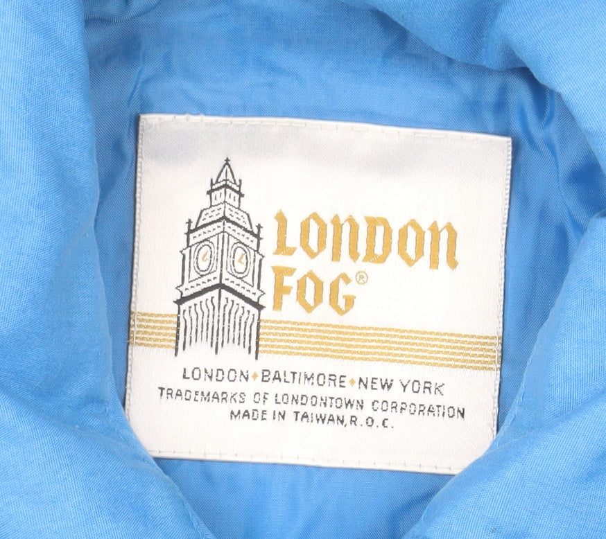 London Fog Women Blue Rain Coat Size 6 Mid-Length Waterproof