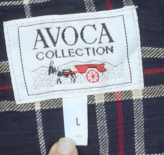 Avoca Men's Blue L Hooded Cotton Rain Coat with Pockets