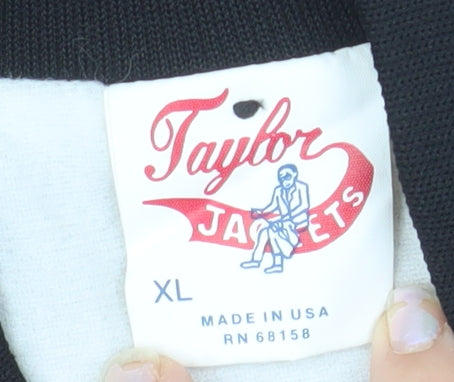 Taylor Jackets Men’s Black XL Varsity Bomber Music Tour Jacket