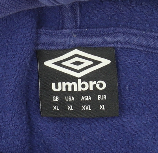 Umbro Men's Blue XL Full Zip Hoodie Derby Logo Sportswear