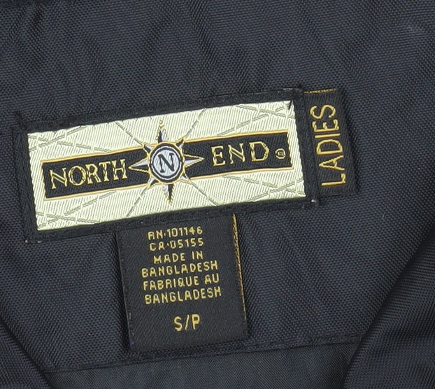 North End Womens Black Lightweight Nylon Zip Jacket Size S