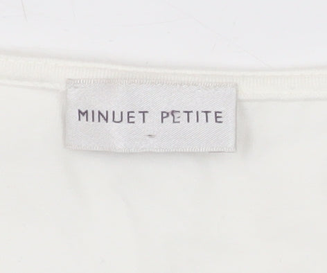 Minuet Petite Women's Ivory Sleeveless Jersey Tank Top UK 16
