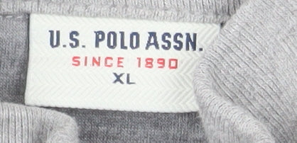 U.S. Polo Assn. Men's Grey Full Zip Sweatshirt XL Logo