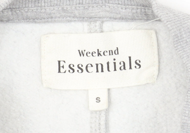 Next Weekend Essentials Womens Grey Small Pullover Sweatshirt