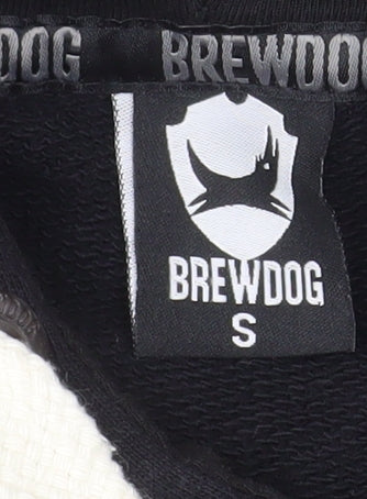 BrewDog Men's Black Full Zip Hoodie Small Beer Logo Sweatshirt