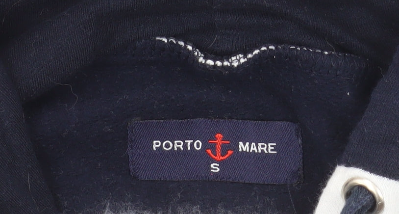 Porto Mare Women’s Navy White Striped Full Zip Hoodie Size S