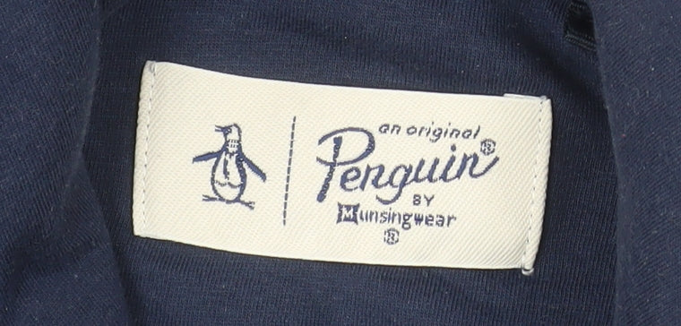 Original Penguin Men's Blue XL Pullover Hoodie Logo Cotton Blend