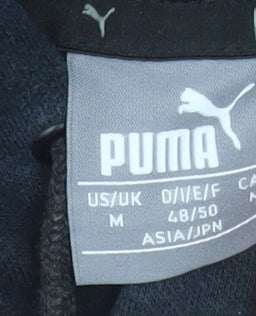Puma Men’s Black Pullover Hoodie Fleece Logo Regular Fit Size M