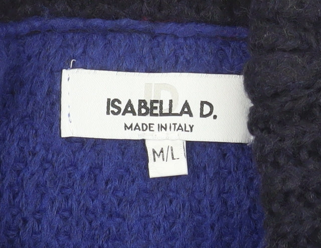 Isabella D. Women's Multicoloured Cowl Neck Chunky Knit Jumper M