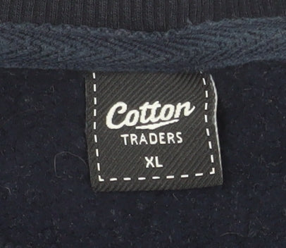 Cotton Traders Men's Blue XL Pullover Sweatshirt Crew Neck