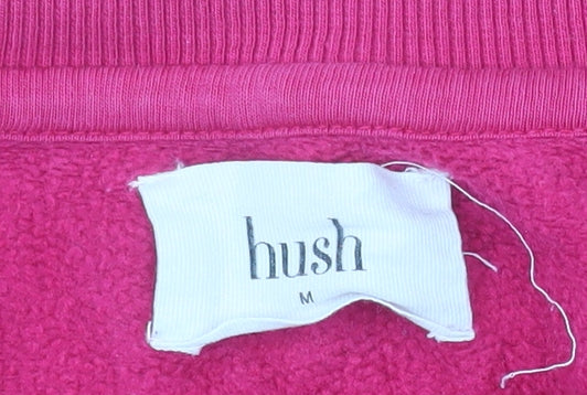 Hush Womens Pink Crew Neck Long Sleeve Pullover Sweatshirt M