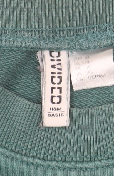 H&M Men's Green XL Pullover Crew Neck Sweatshirt