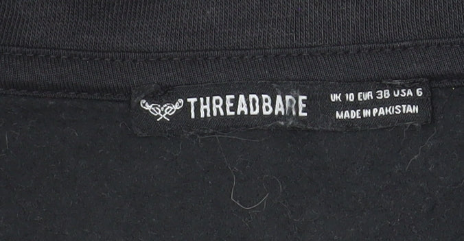 Threadbare Womens Black Size 10 1/2 Zip Pullover Sweatshirt