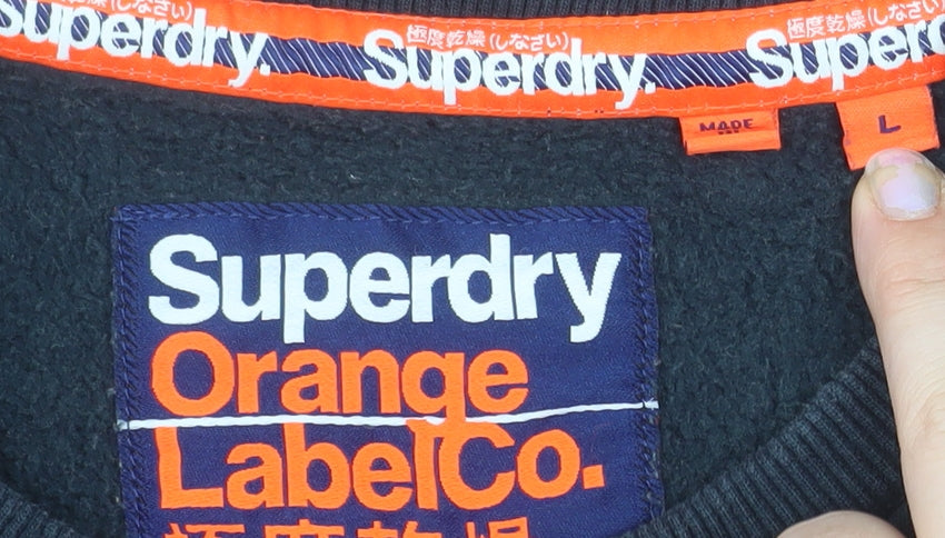 Superdry Men's Blue Crew Neck Pullover Sweatshirt Size L