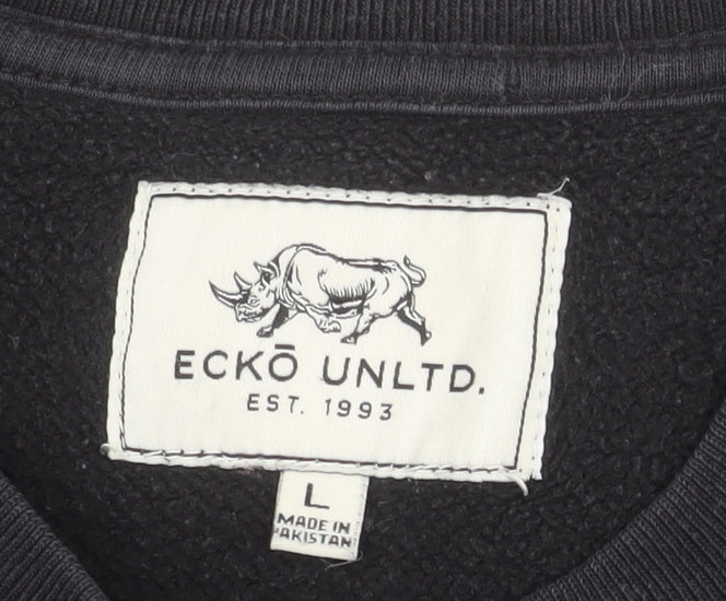 Ecko Unltd. Men's Black Graphic Skull Pullover Sweatshirt L