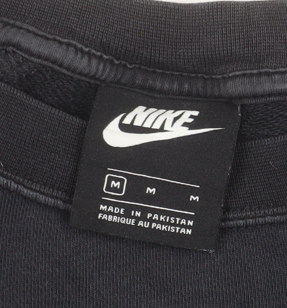 Nike Men's Black Crew Neck Pullover Sweatshirt M Logo Sportswear