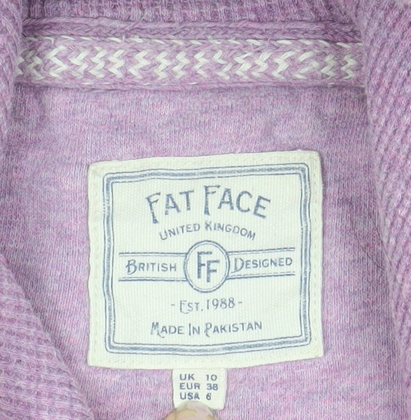 FatFace Womens Pink Hoodie UK 10 Pullover Cotton Blend Hooded Sweatshirt