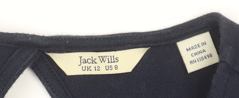 Jack Wills Women Blue Size 12 Sheath Knee Length Dress